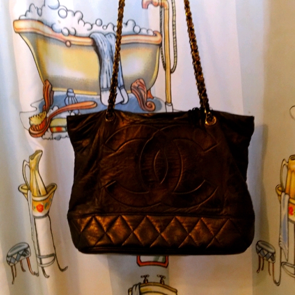 Vintage Chanel Paris. Handbag was originally beige
